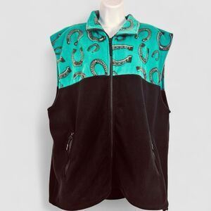 Trail Crest Horse Full Zip Equestrian Fleece Vest Women’s Size 3XL Western USA
